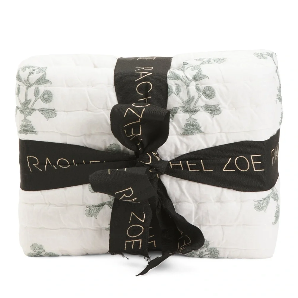 🎉LAST‎ PIECE 🎉RACHEL ZOE Block Print Stitch Quilt Set